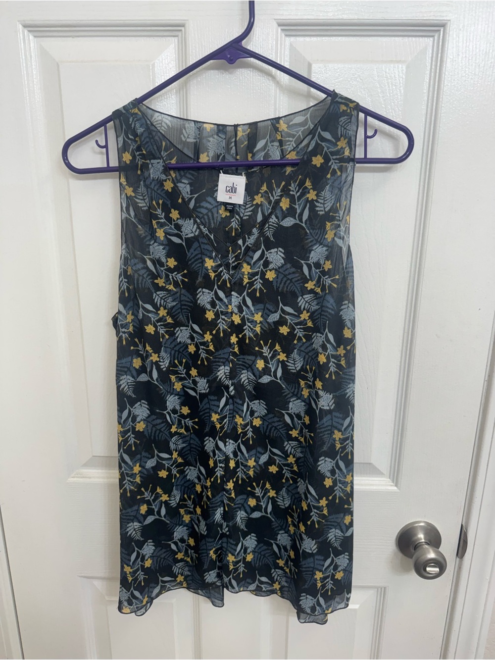 Cabi Women's Floral Sleeveless Blouse Size Medium